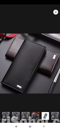 Business style large capacity mens three fold wallet man